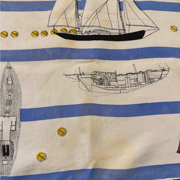 VTG Nautical Sailboat Print Scarf - Picture 3 of 5